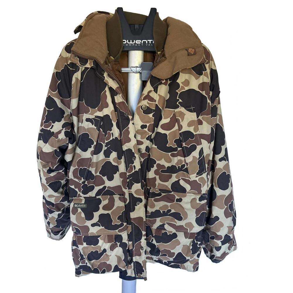 Columbia 2-in-1 Hunting Jacket Mens M Duck Zip-In Liner Game Bag Ammo Loops OMNI